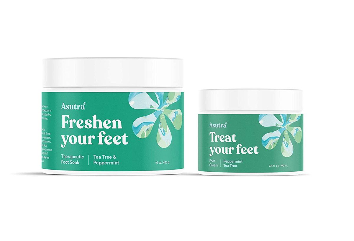 asutra therapeutic foot soak and moisturizing foot cream bundle