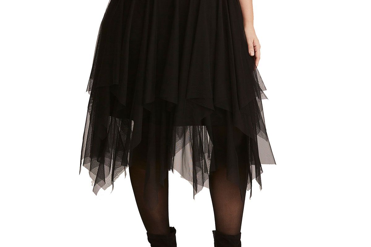 Layered Tulle Midi Skater Skirt