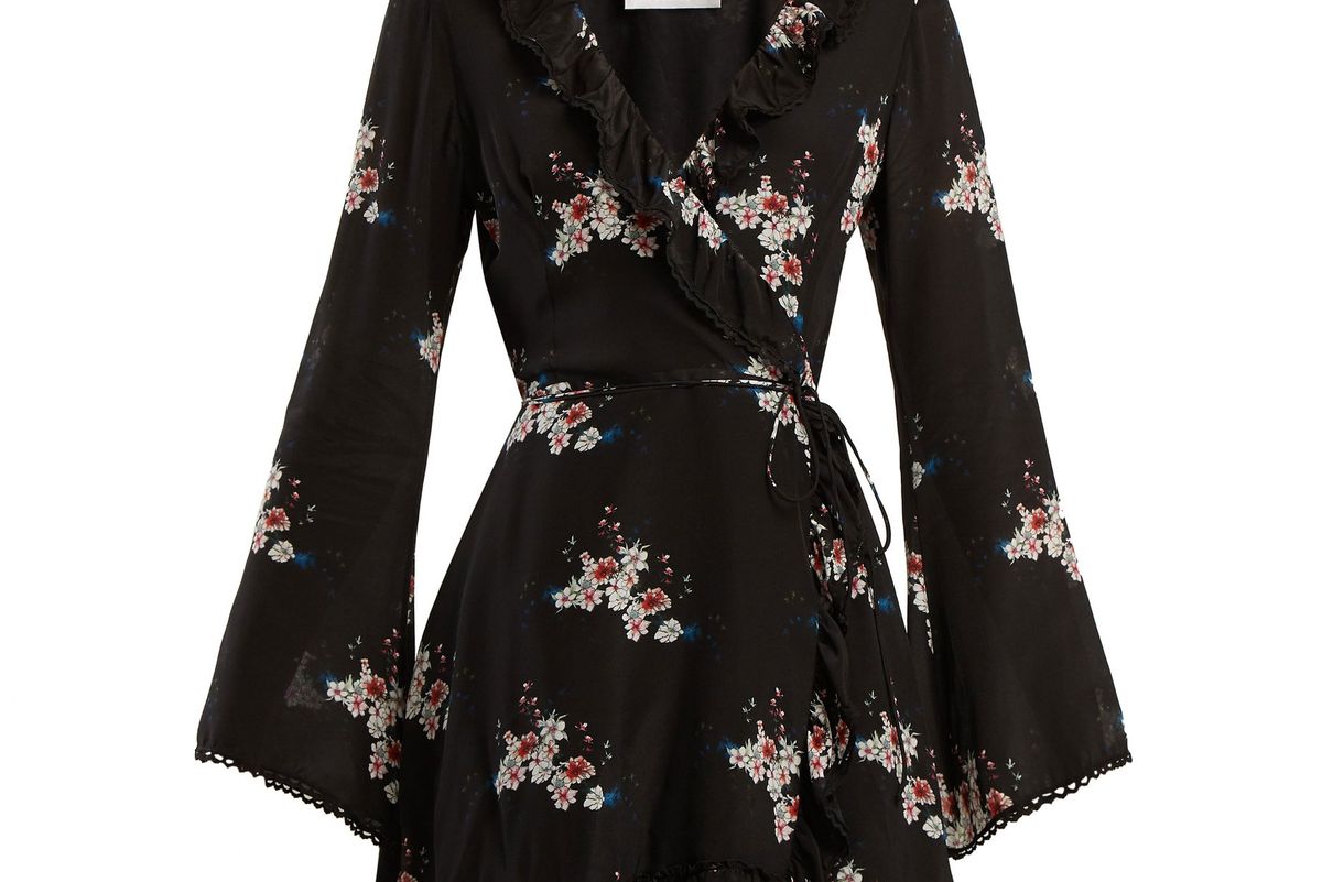 athena procopiou floral print silk dress