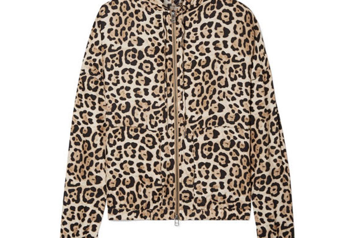 atm anthony thomas melillo hooded jleopard print silk charmeuse jacket