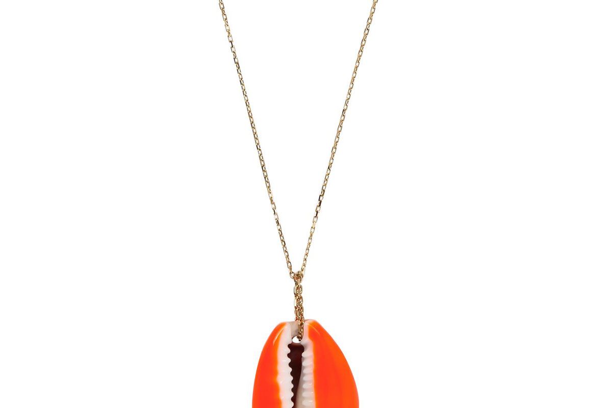 aurelie bidermann merco shell and yellow gold necklace