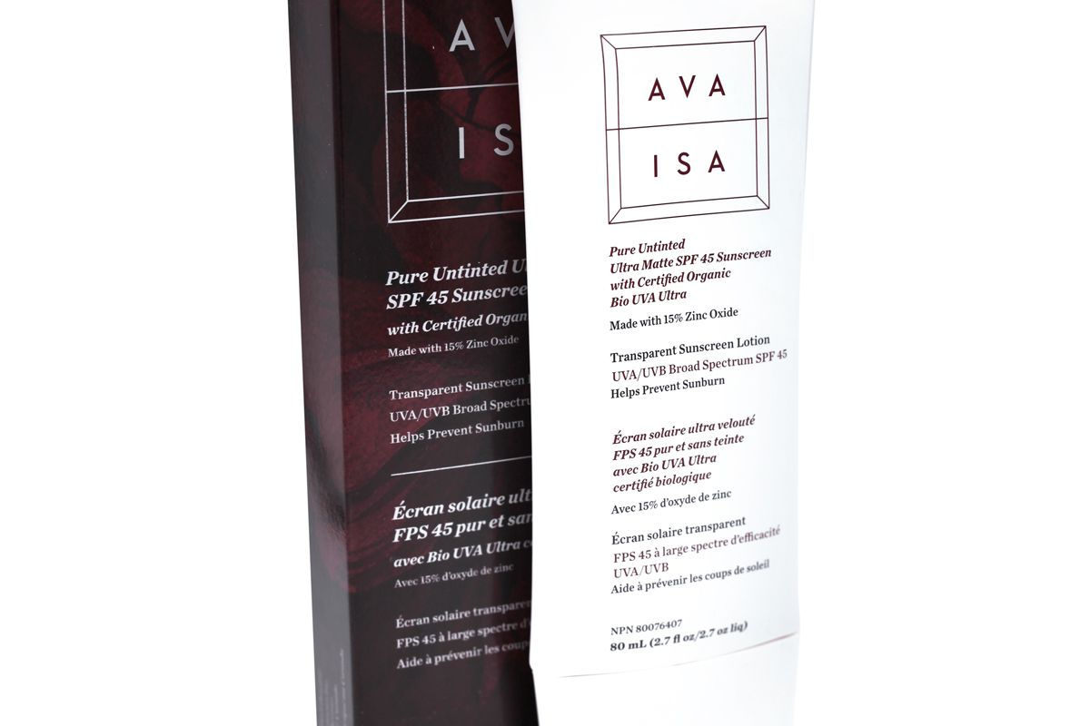 ava isa untinted ultra matte spf 45 sunscreen