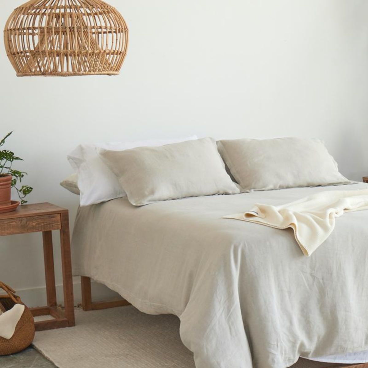 avocado organic linen duvet cover