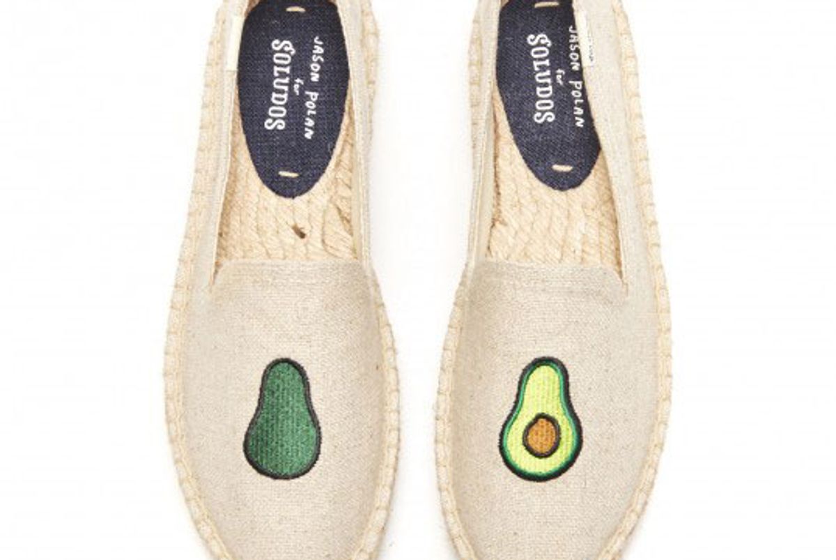 Avocado Emroidered Platform Smoking Slipper