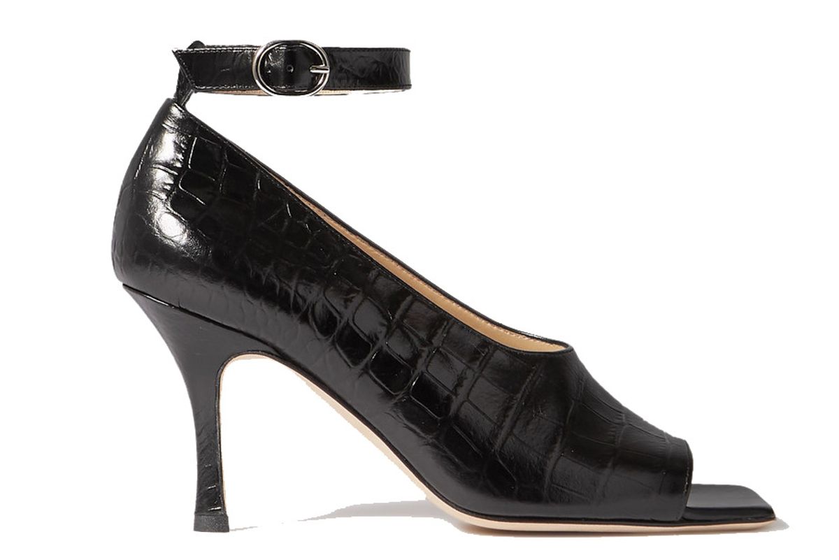 awake mode erica glossed croc effect leather pumps