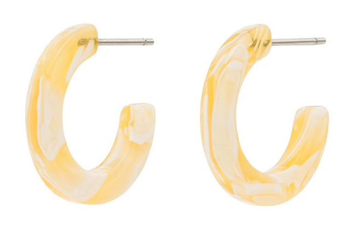 aym yellow ananda hoop earrings