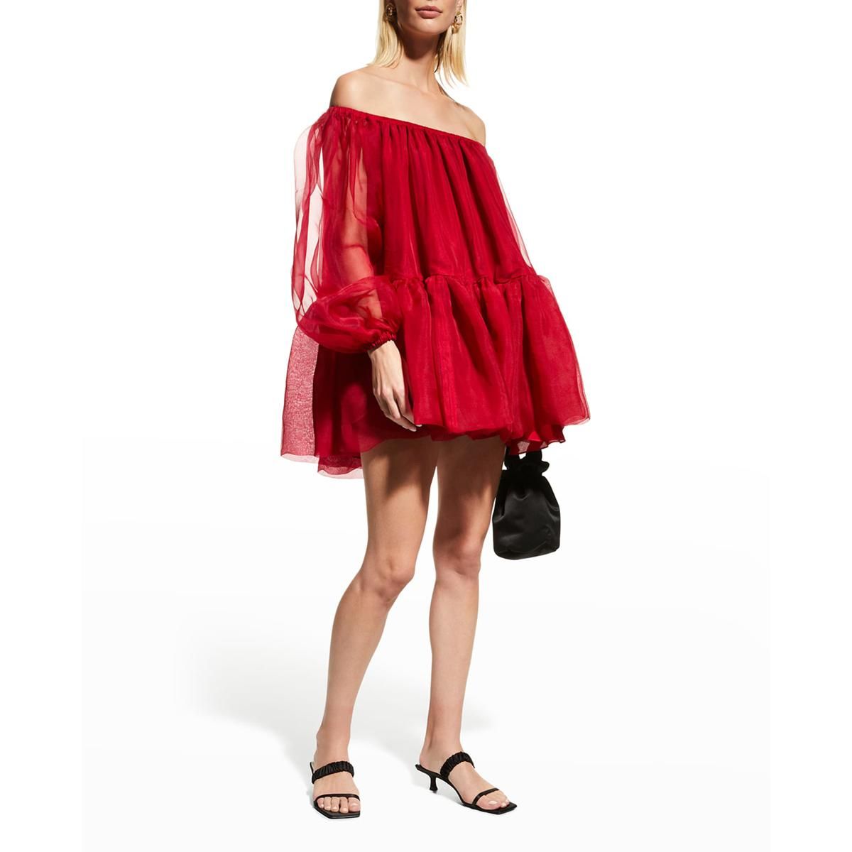 azeeza ellie off shoulder mini dress