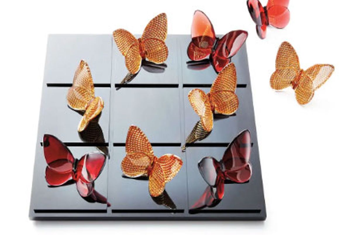 baccarat butterfly tic tac toe set
