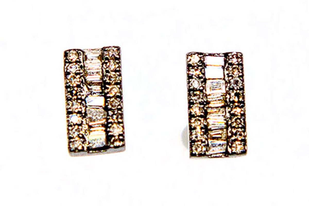 baguette rectangle studs