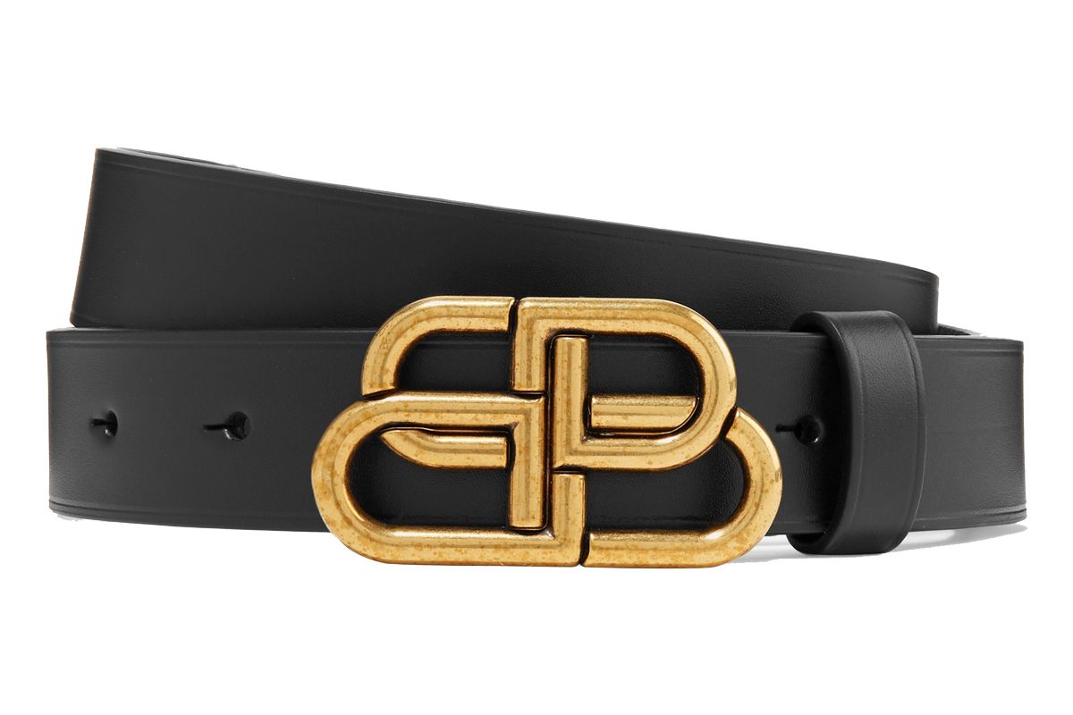 balenciaga bb leather belt