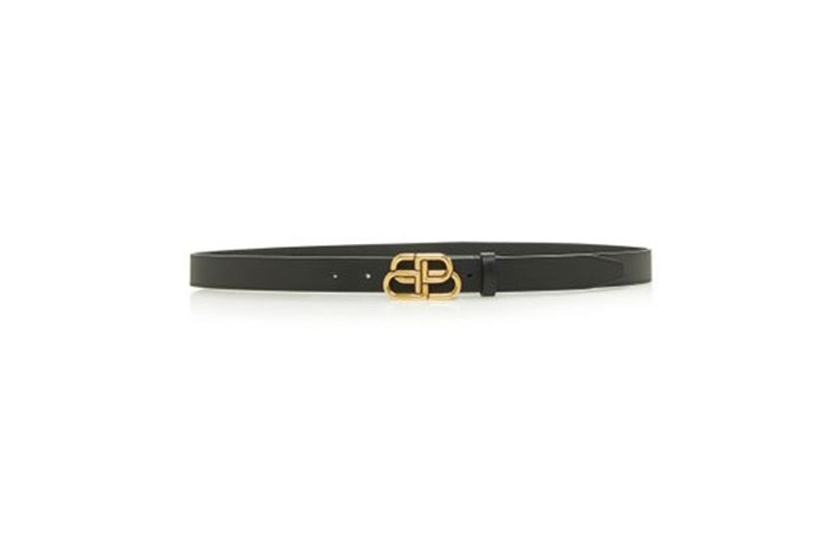 balenciaga bb thin leather belt