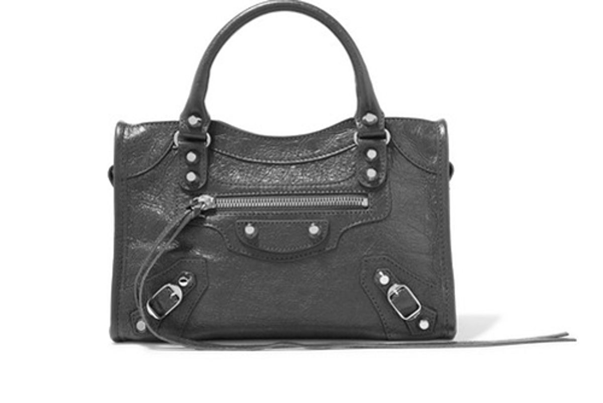 balenciaga classic city mini textured leather tote