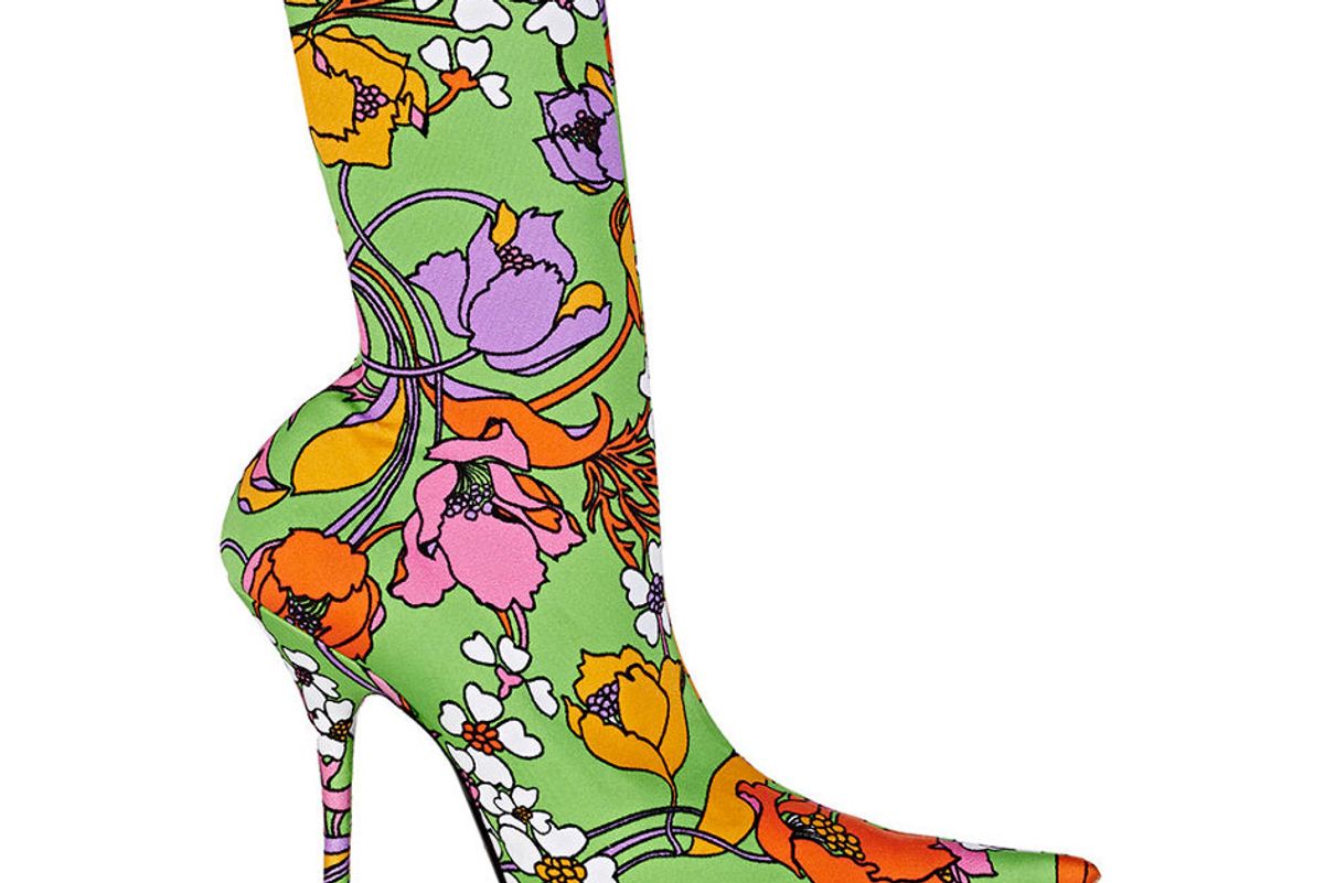 Floral Neoprene Ankle Booties