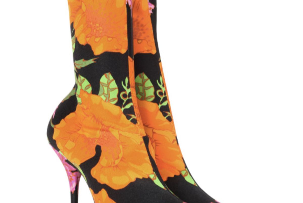 Knife Floral-Printed Ankle Boots