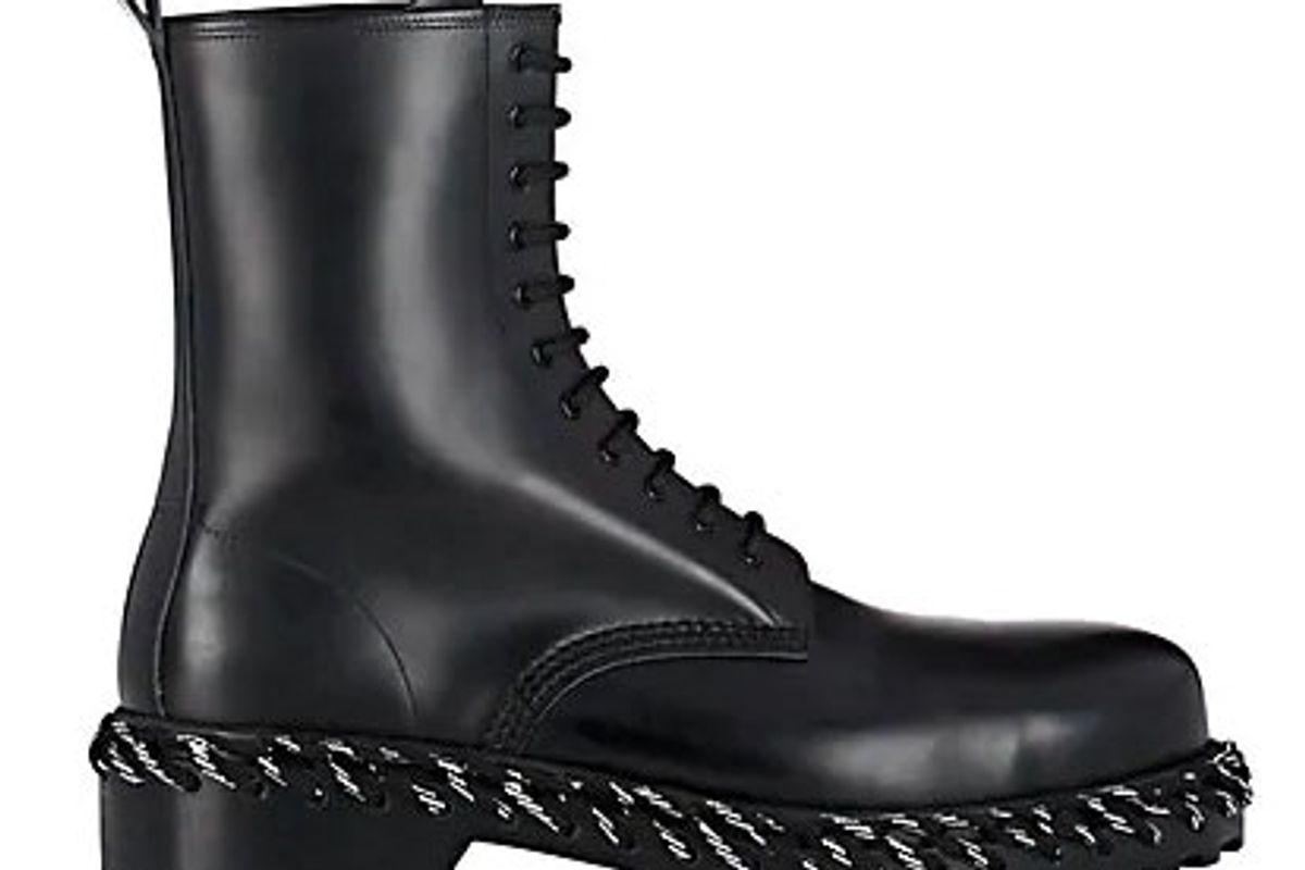 balenciaga lacing detailed leather boots