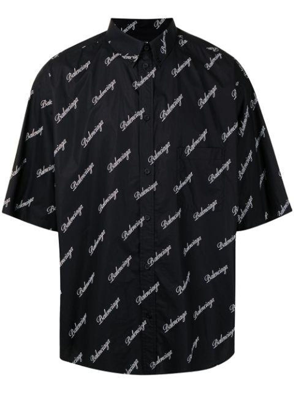 balenciaga logo print oversized shirt