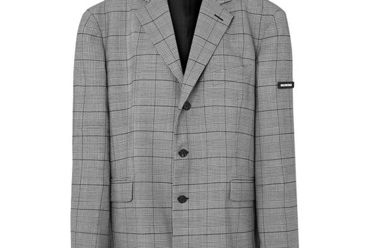 balenciaga prince of wales checked cady blazer