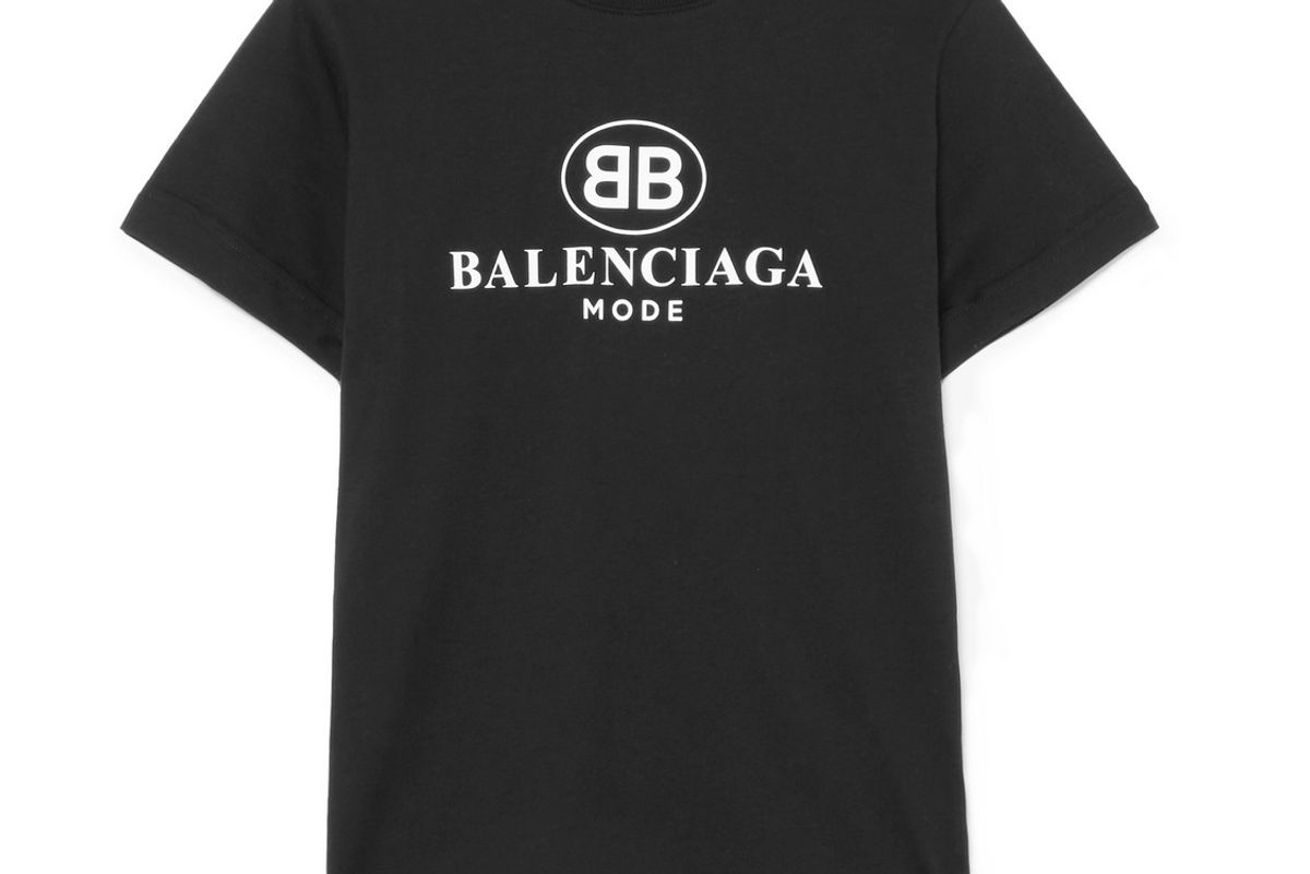 balenciaga printed cotton jersey t-shirt