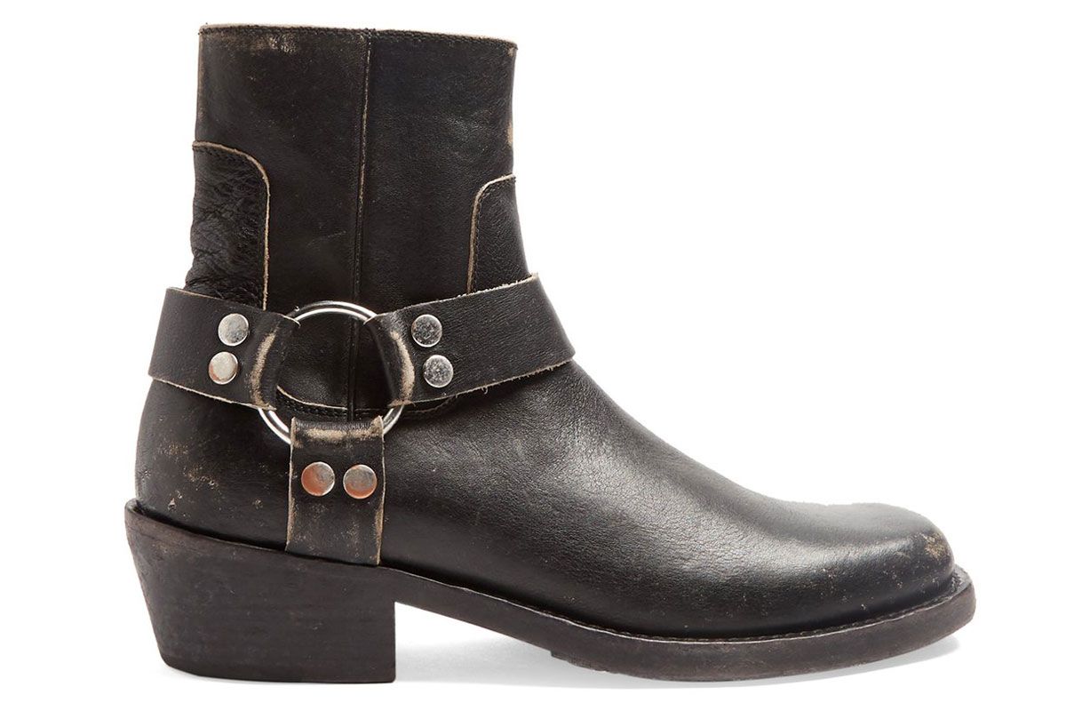 balenciaga santiago distressed leather boots