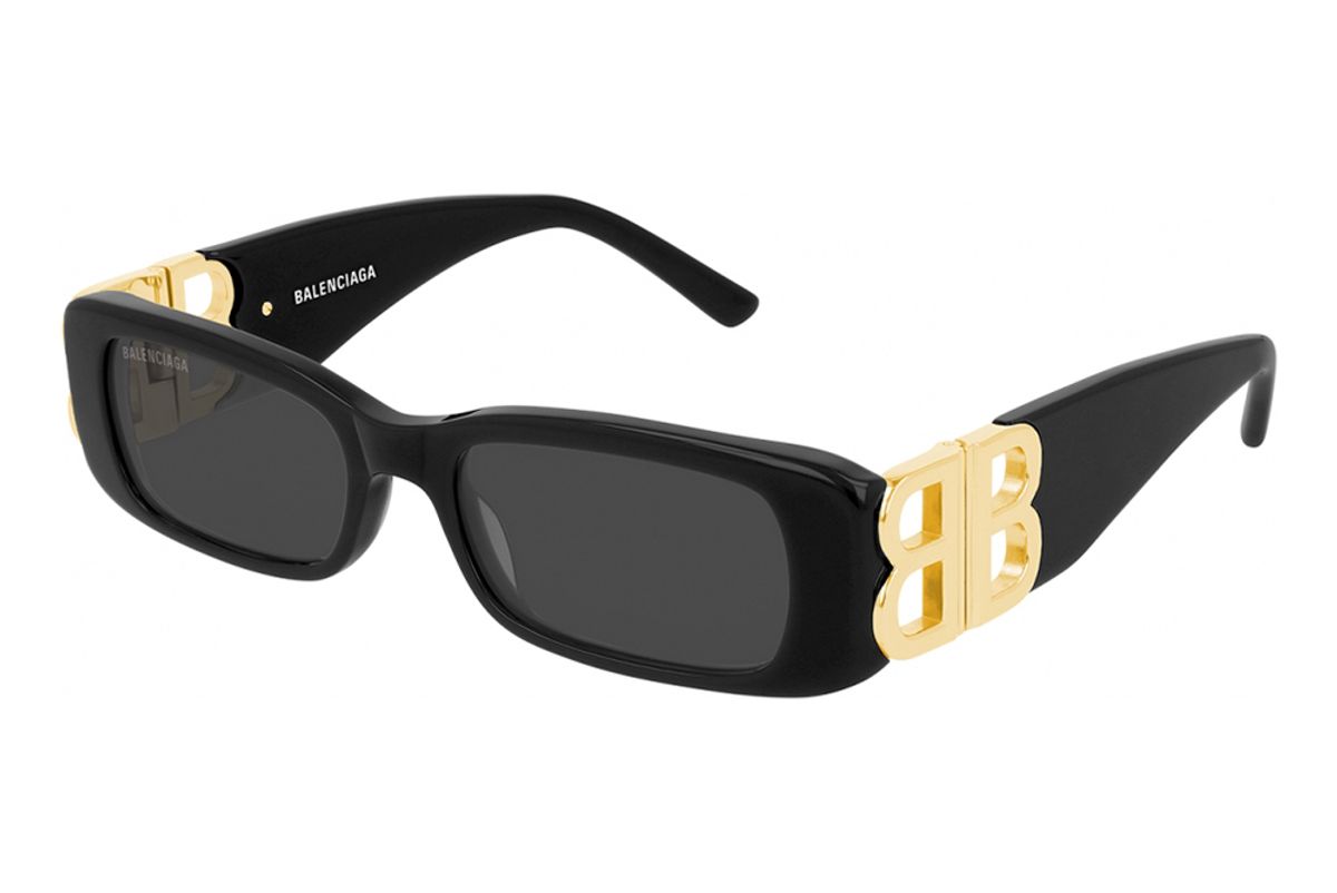 balenciaga shiny black bb detail sunglasses