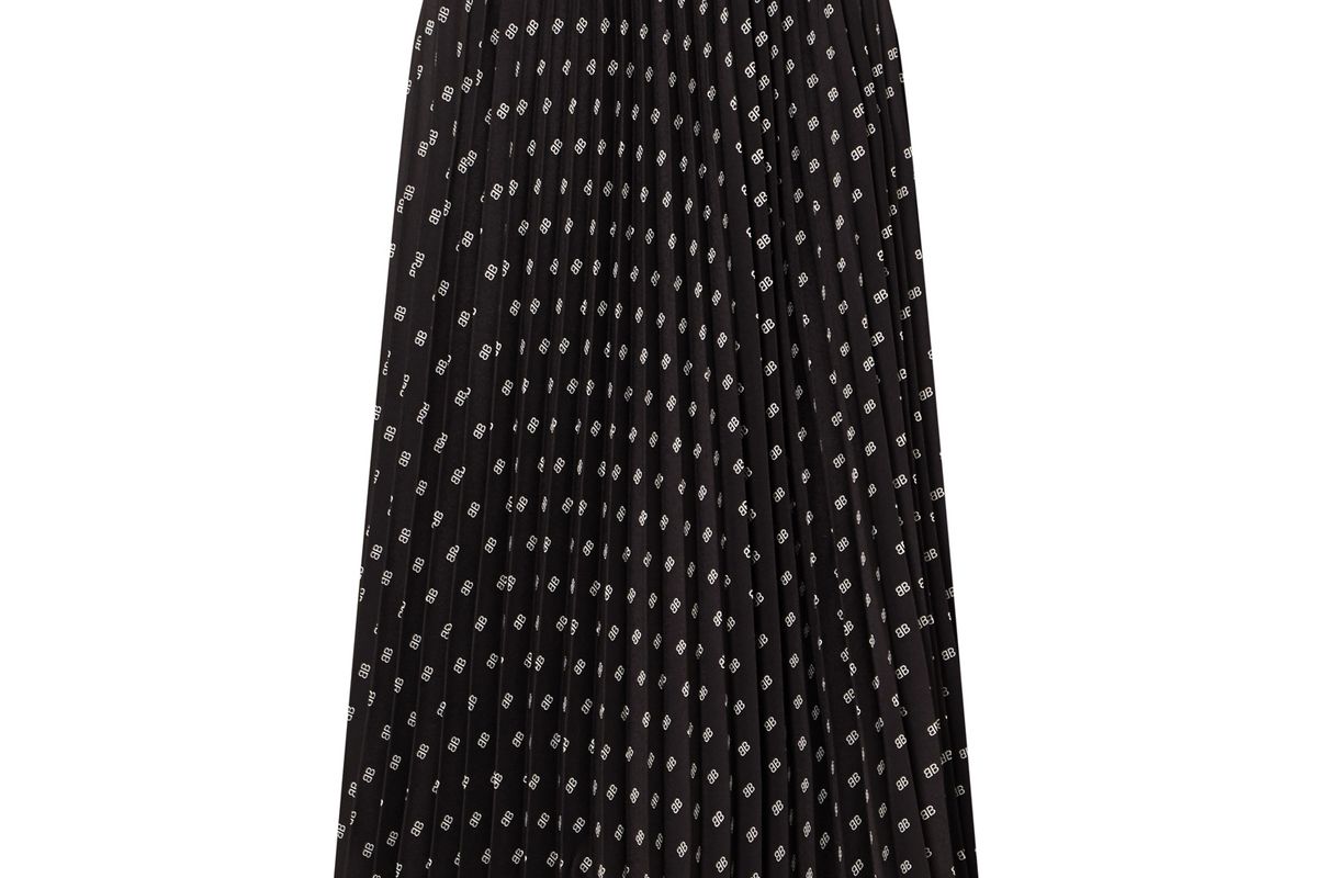balenciaga sunray pleated printed satin skirt