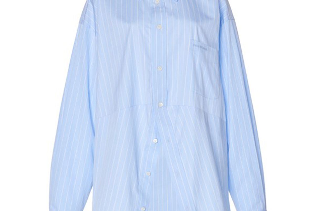 balenciaga swing pinstriped poplin shirt