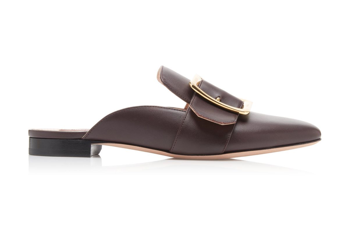 bally janesse buckle accented leather mules