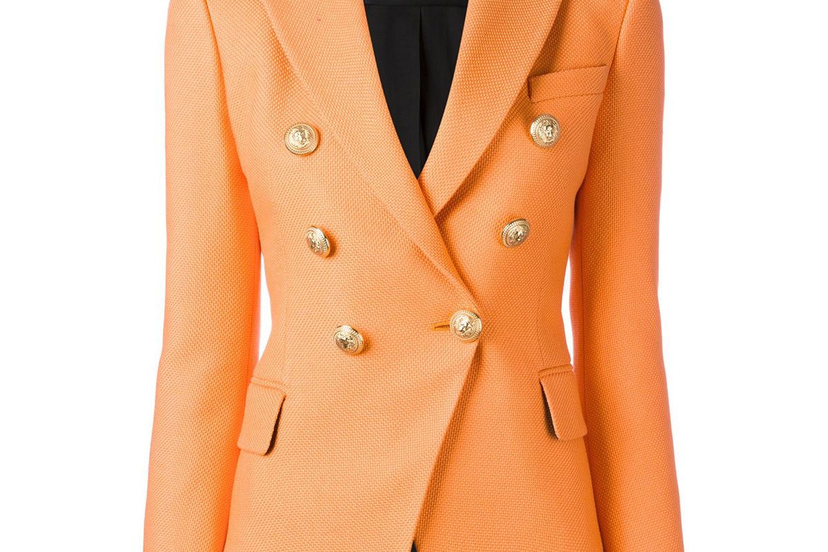 Double Breasted Blazer in Orange