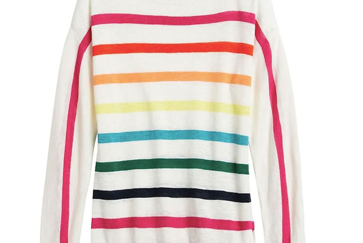 banana republic pride 2020 rainbow boat neck sweater