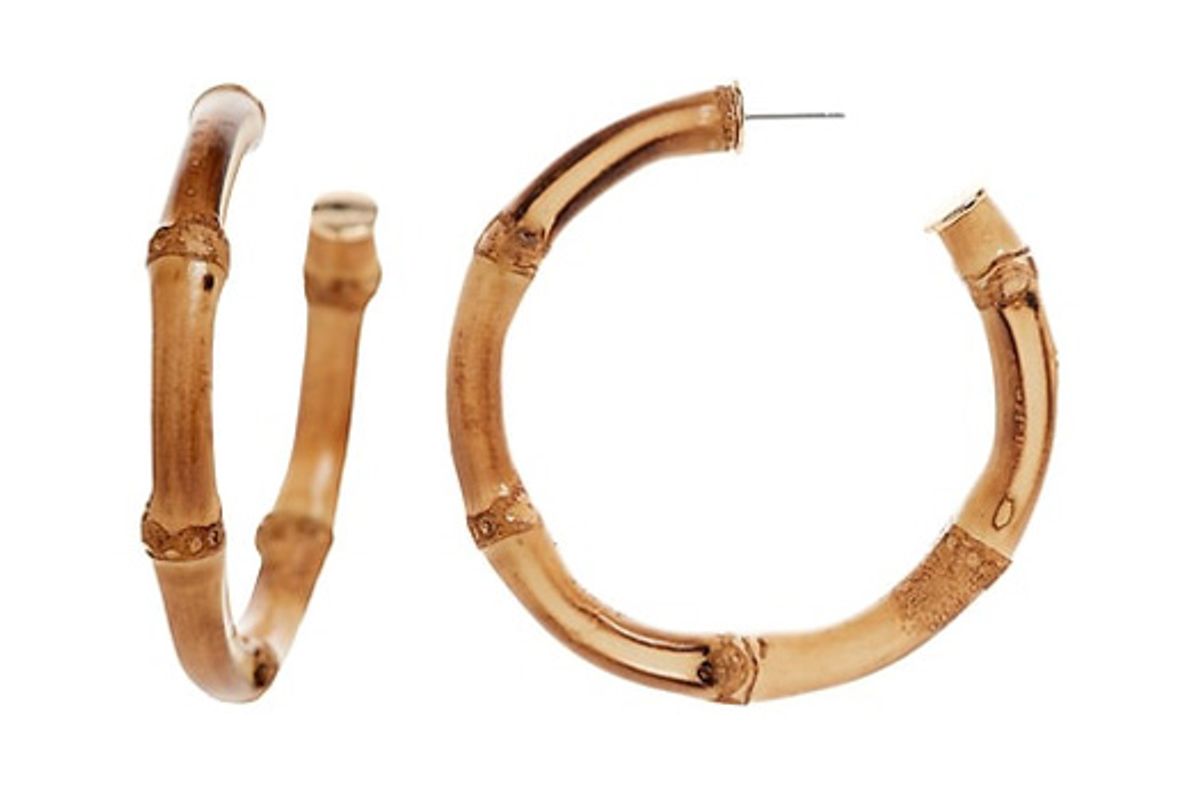 banana republic wood bamboo hoop earrings