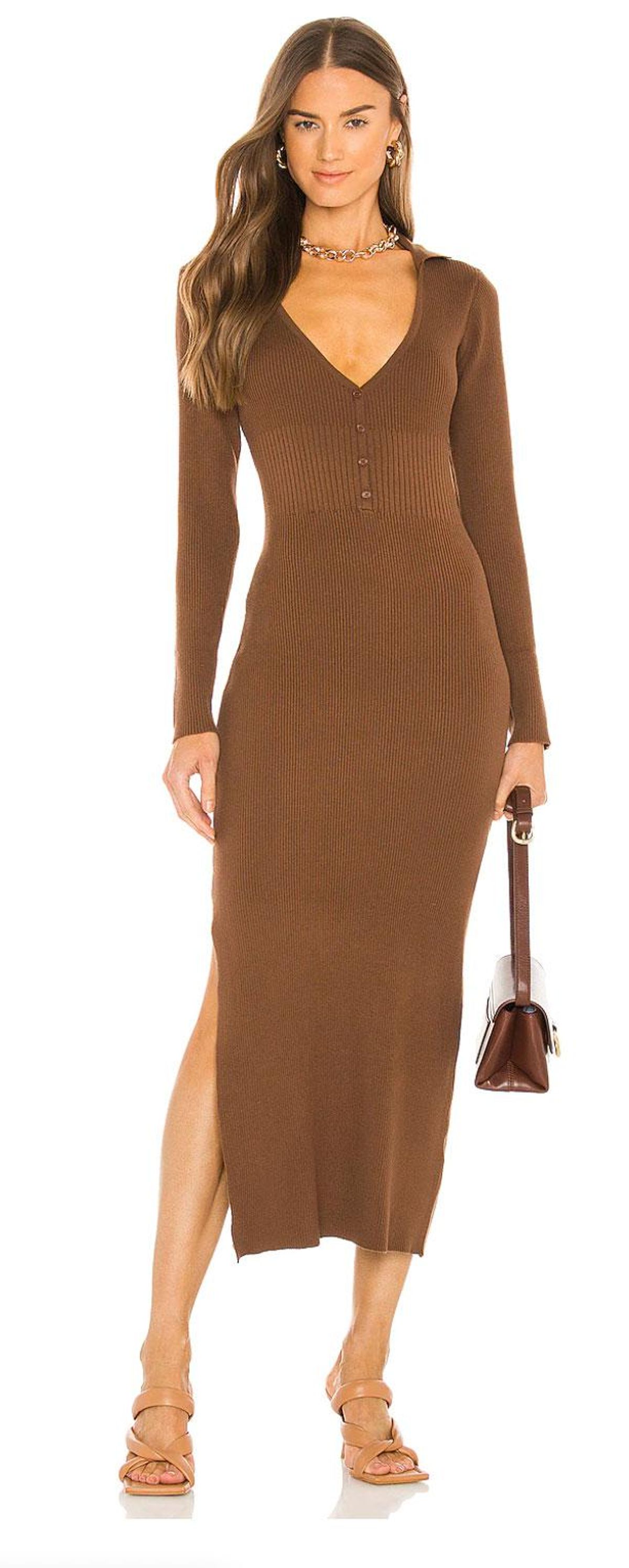 bardot collar knit dress