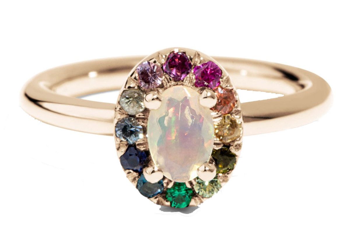 bario neal dez opal with rainbow halo ring