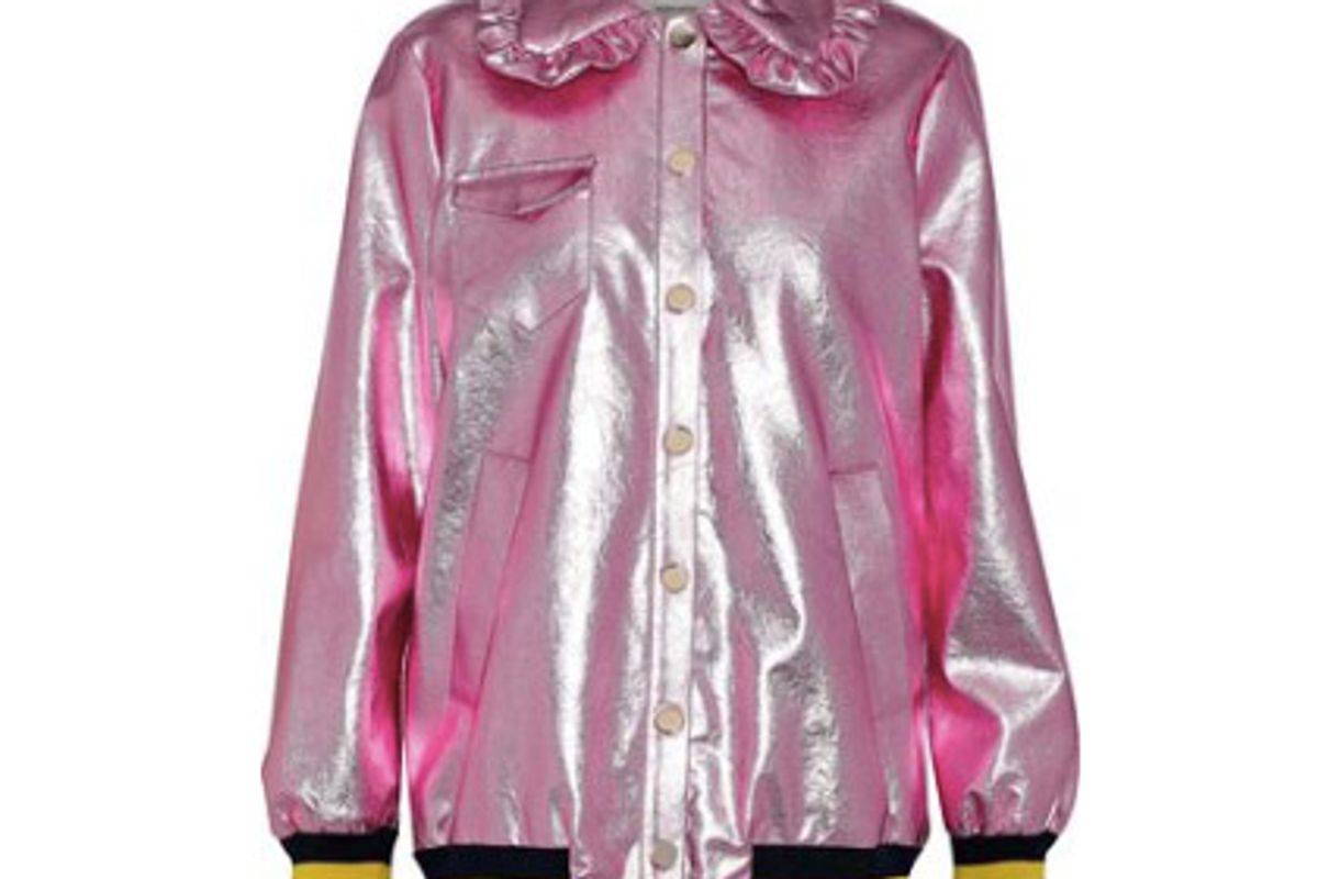 baum und pferdgarten bryna metallic faux leather bomber jacket