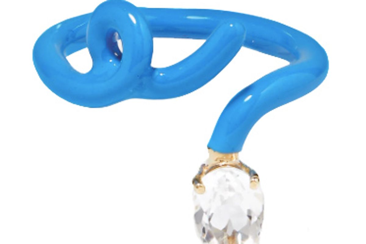 bea bongiasca baby vine tendril enamel gold and crystal ring