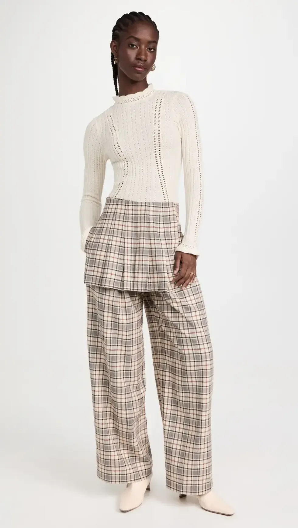 Beatriz Plaid Suiting Pants Sea