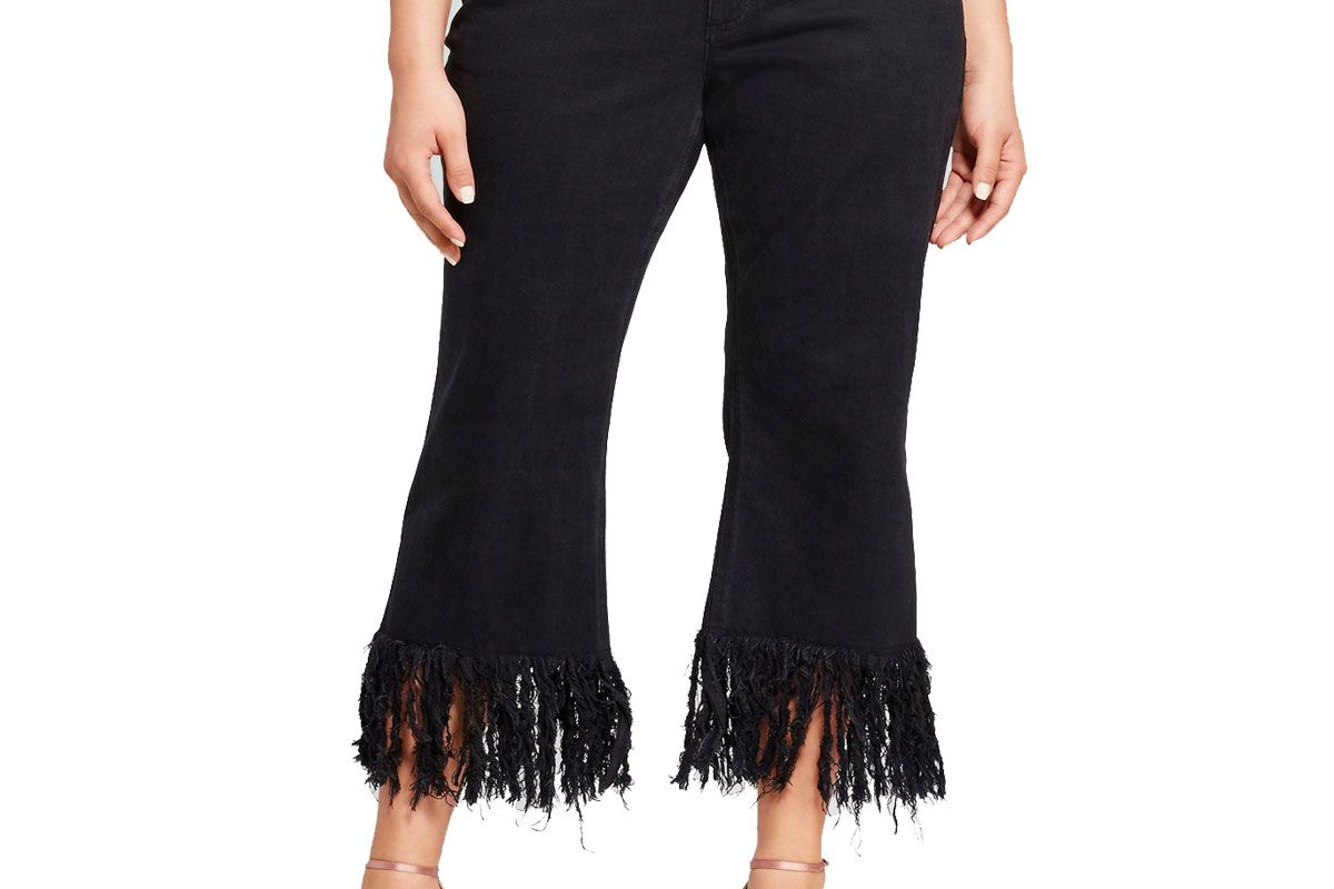 Women's Plus Size Fringe Hem Crop