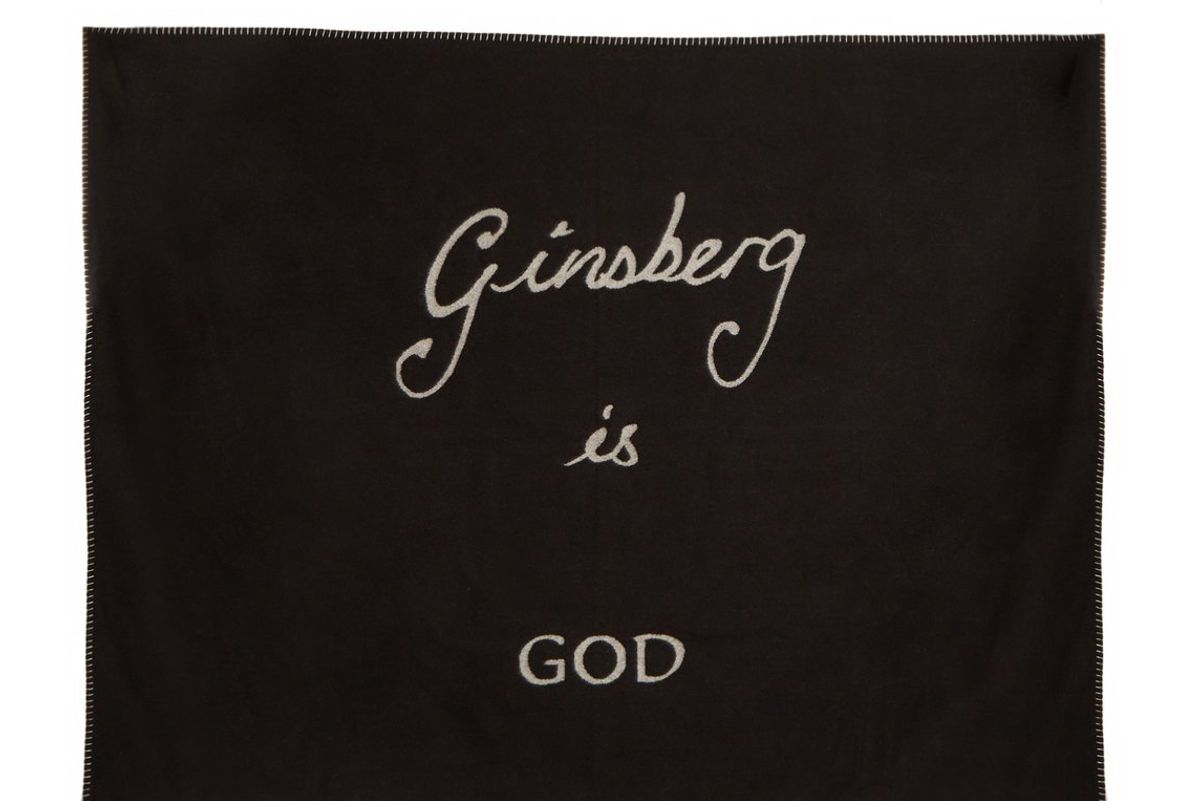bella freud ginsberg is god embroidered blanket