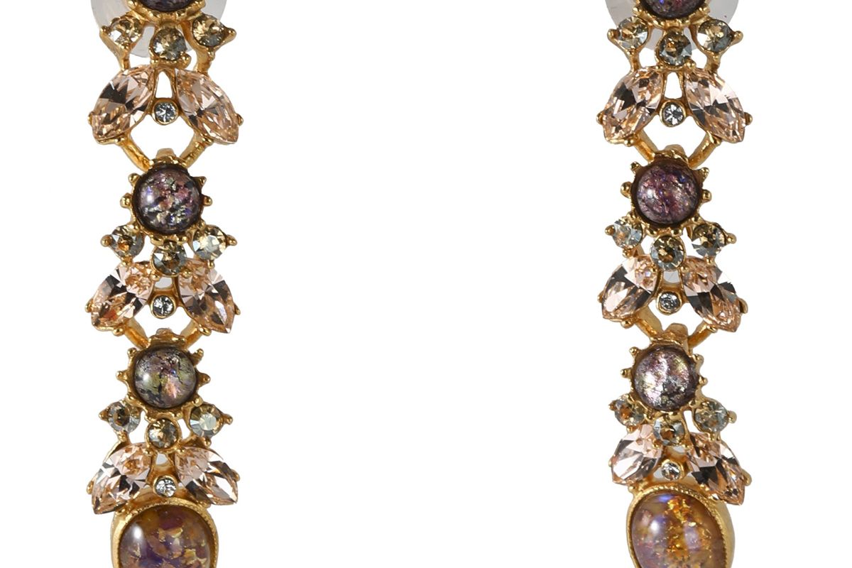 ben amun gold tone stone and crystal earrings