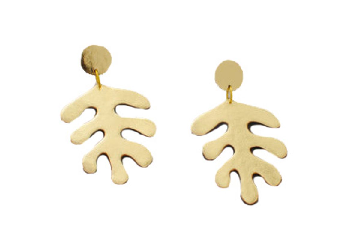 Gold Leather Matisse Inspired Earrings