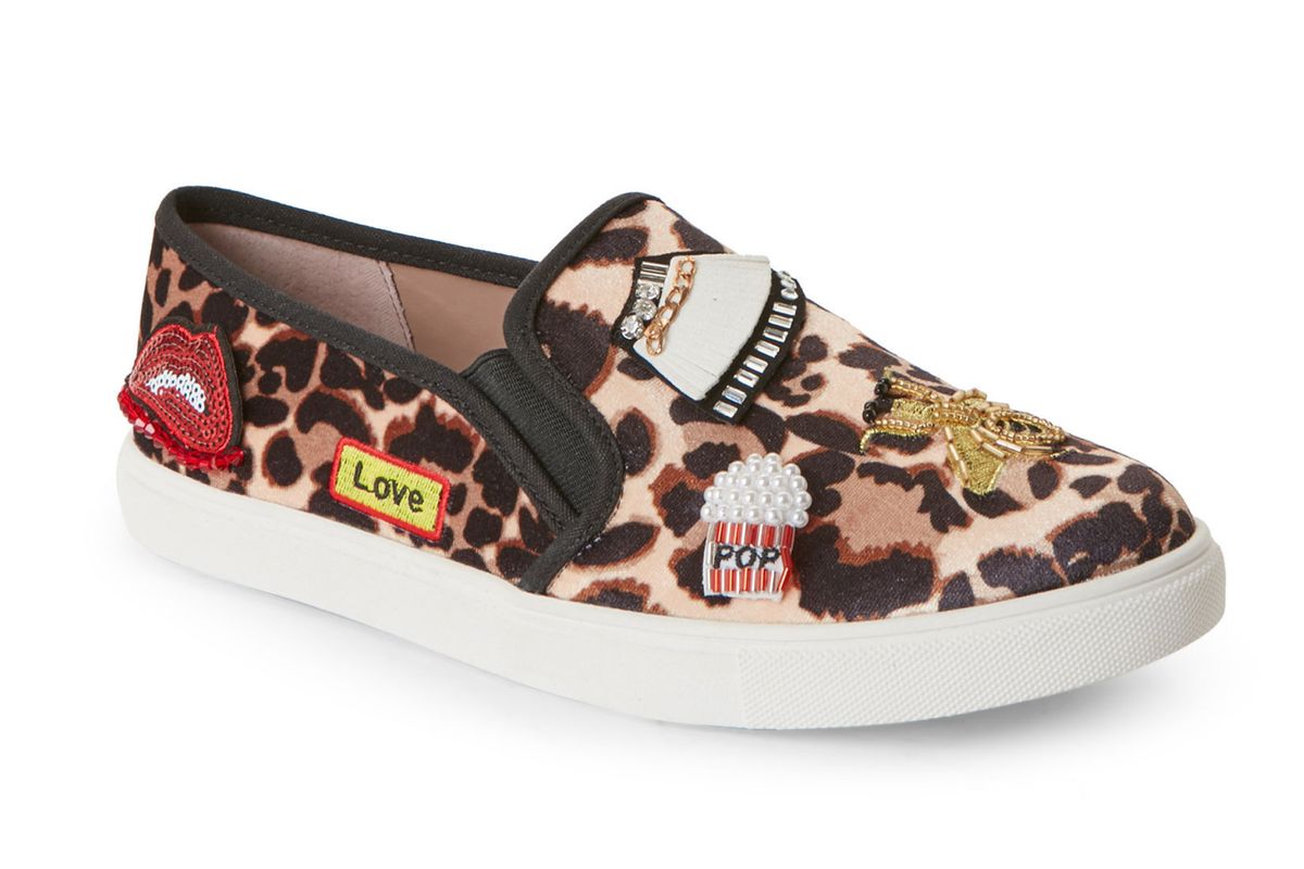 Leopard Coopers Embellished Slip On Sneakers