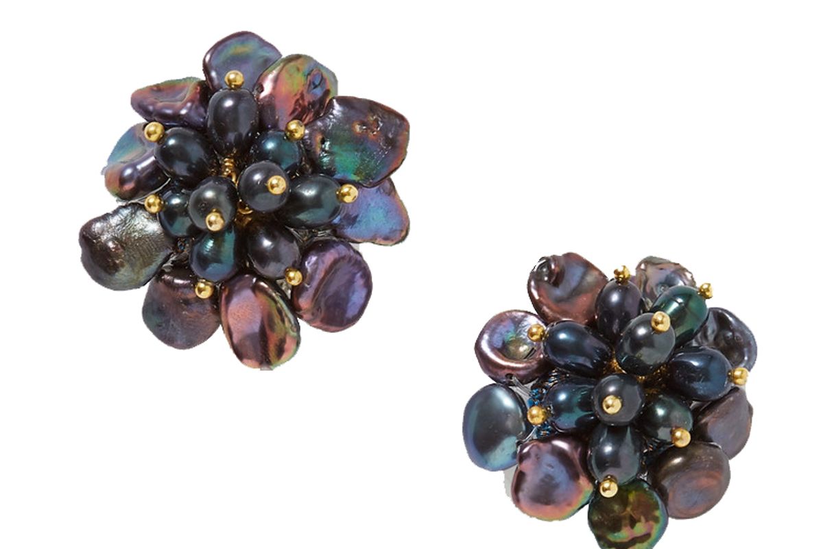 bibi marini flower pearl earrings