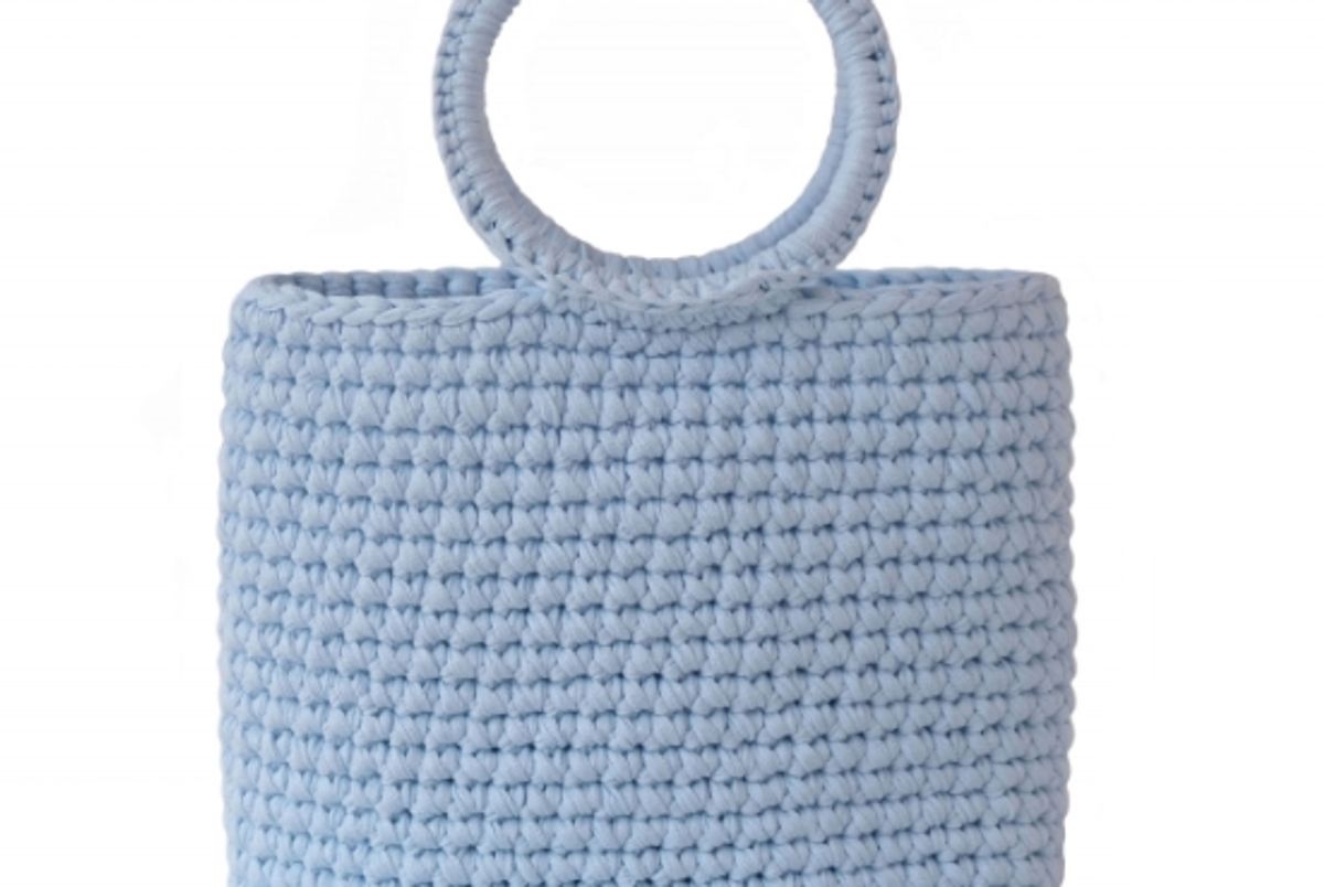 binge knitting light blue bondi tote