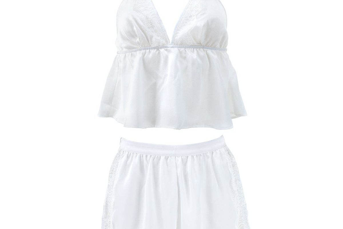 blue bella dahlia cami and short set ivory