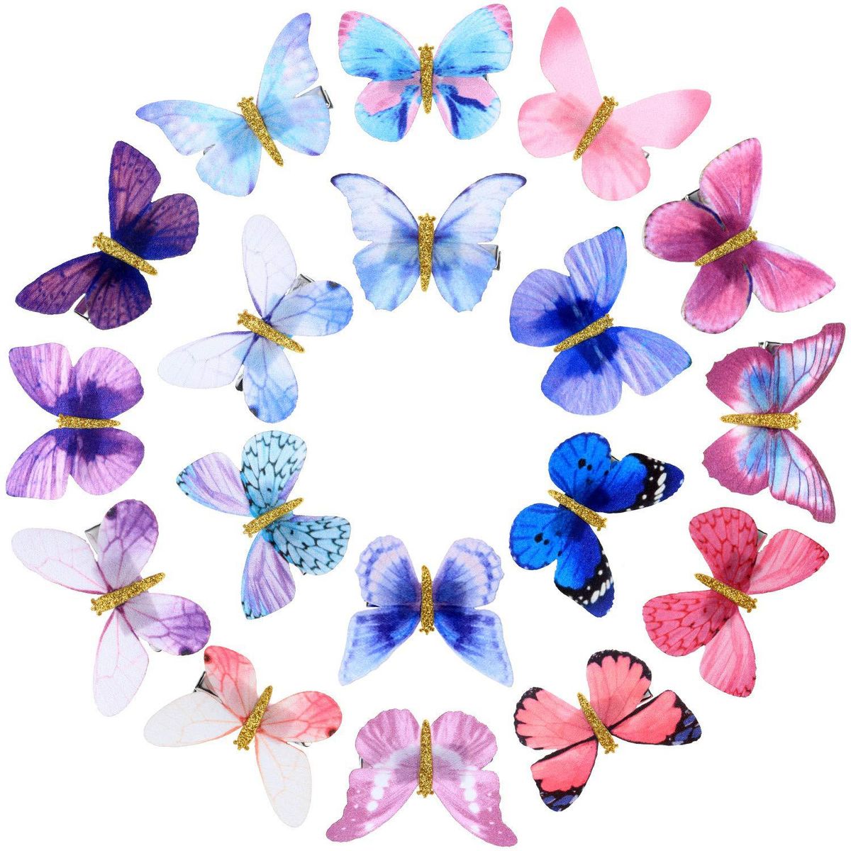 boao store 18 piece butterfly hair clips