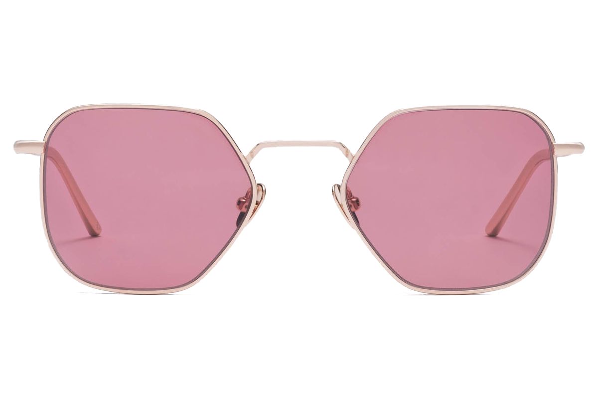 bold dots jean rose gold titanium sunglasses