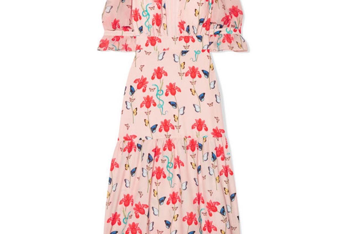 borgo de nor dahlia printed crepe de chine midi dress