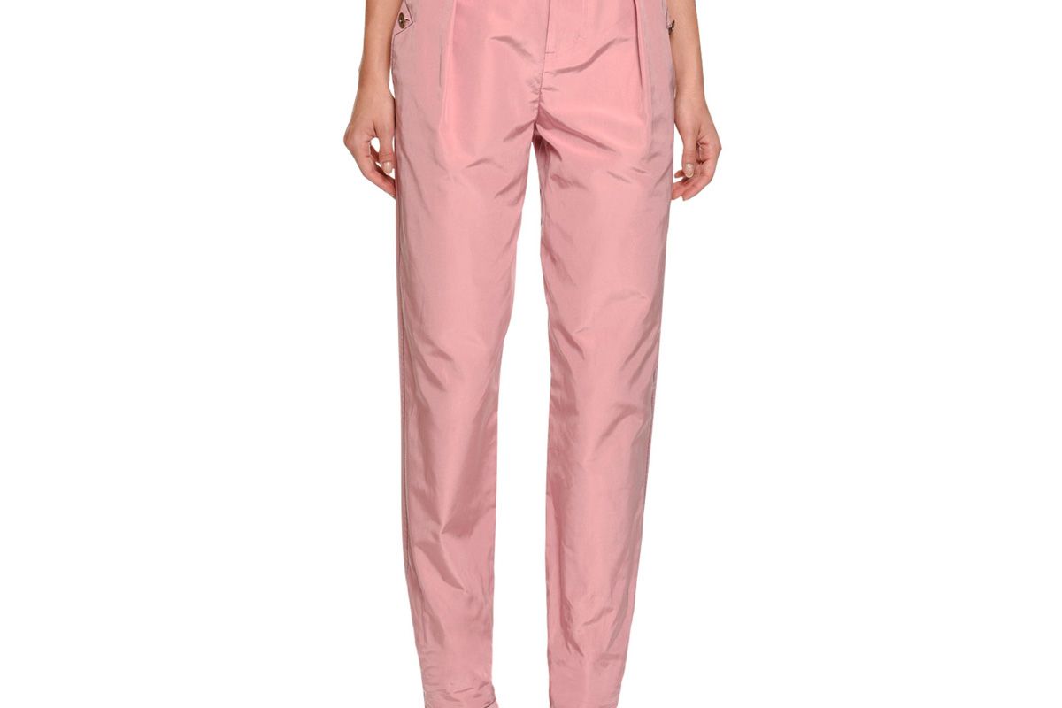 Gigi Faille High-Waist Pants, Pink