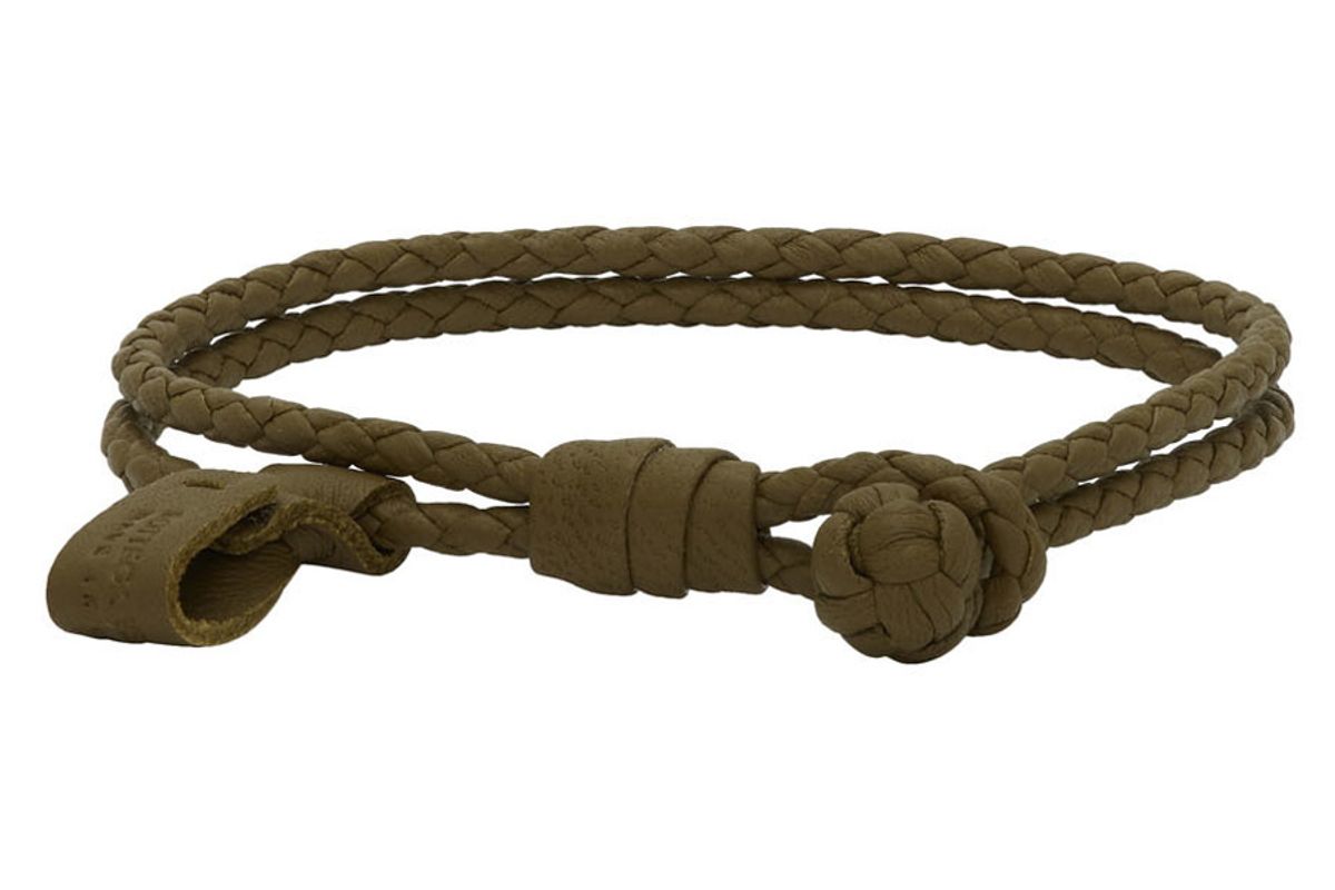 bottega veneta green braided bracelet