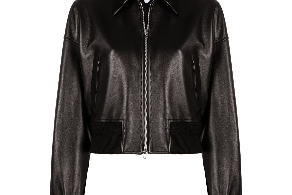 bottega veneta leather bomber style jacket