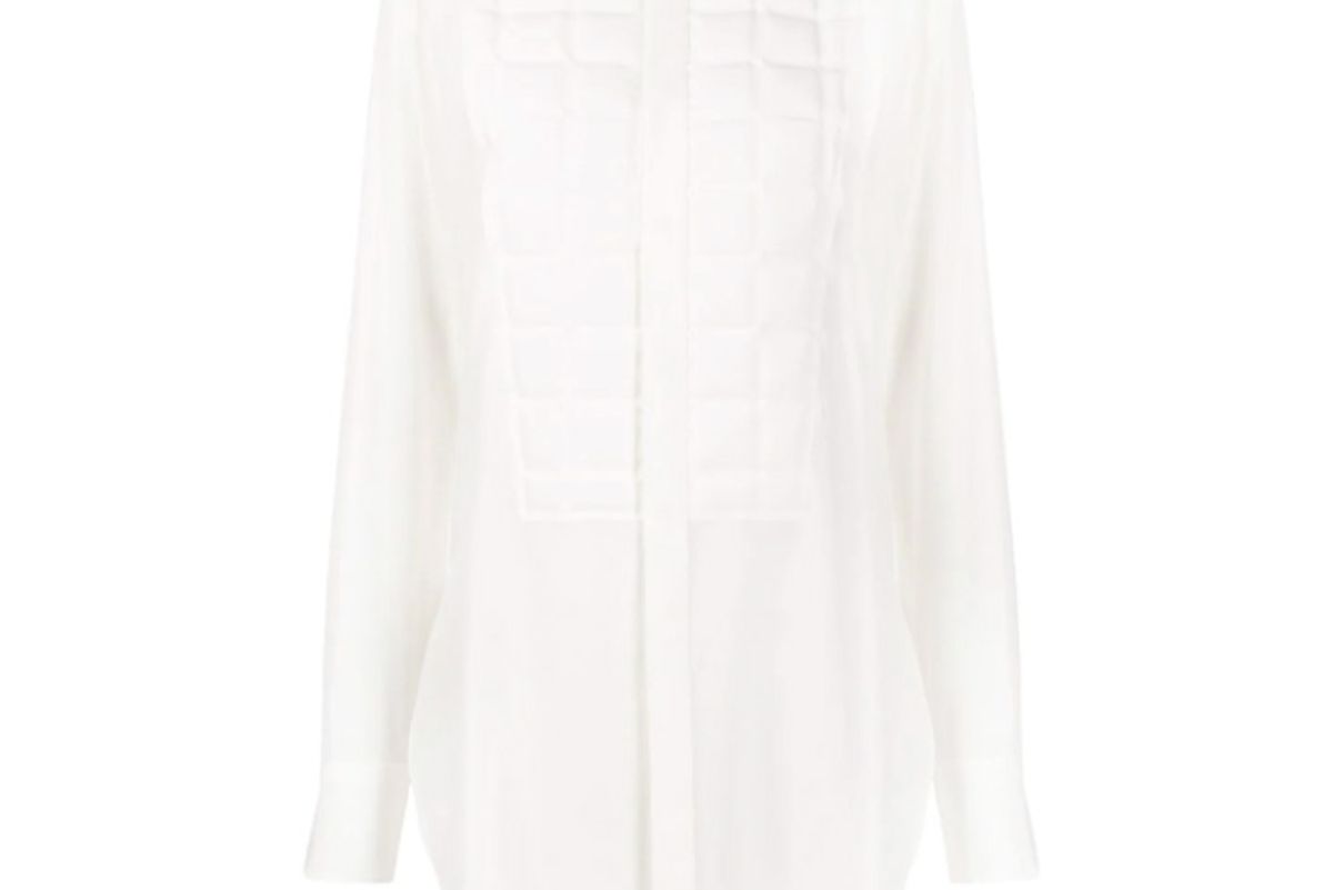 bottega veneta quilted front shirt